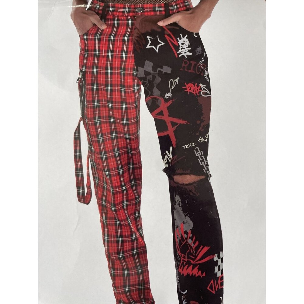 Punk Pants Costume Halloween Hardcore Punks Cosplay Anarchy Size Small Medium